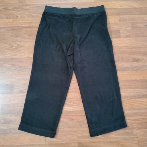 Talbots Velour Velvet Capri Crop Pants 1X Black Wide Leg New - Picture 3 of 7